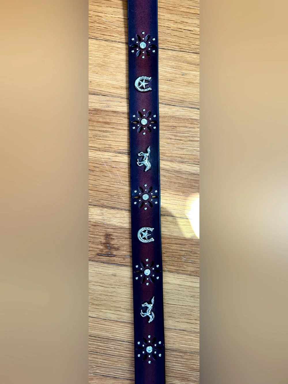 Ariat Kid’s Recycled Leather Belt with Horse and Horse Shoe Details - size 22